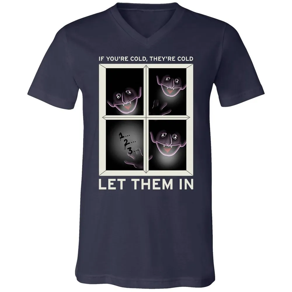 Unisex V-Neck T-Shirt - ABJAHFVL - Navy - 2