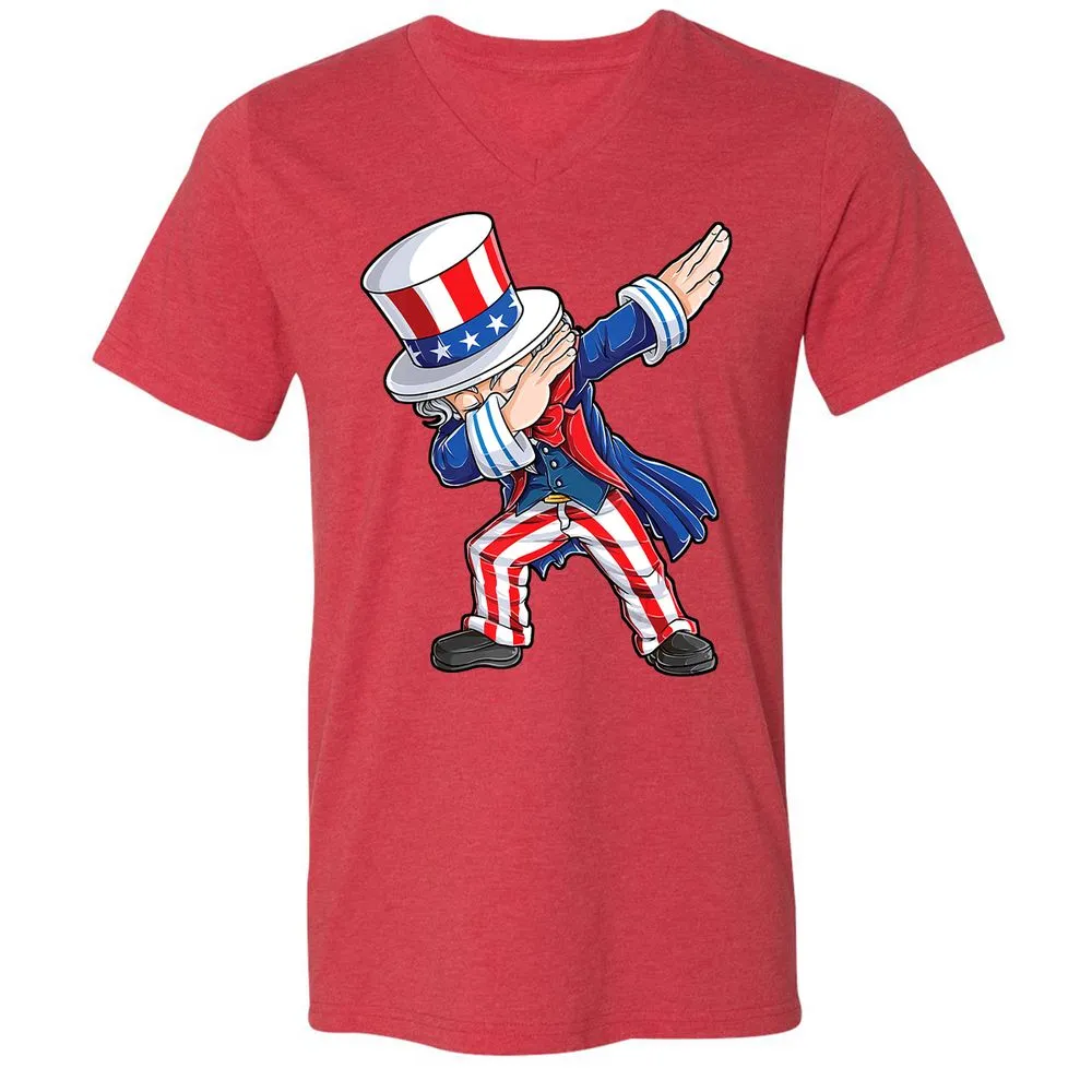 Unisex V-Neck T-Shirt - 9BWZB4LC - Heather Red - 16