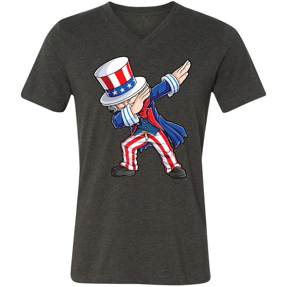 Unisex V-Neck T-Shirt - 9BWZB4LC - Dark Grey Heather - 8