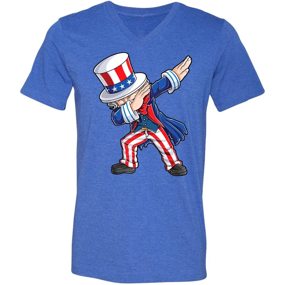 Unisex V-Neck T-Shirt - 9BWZB4LC - Heather True Royal - 14