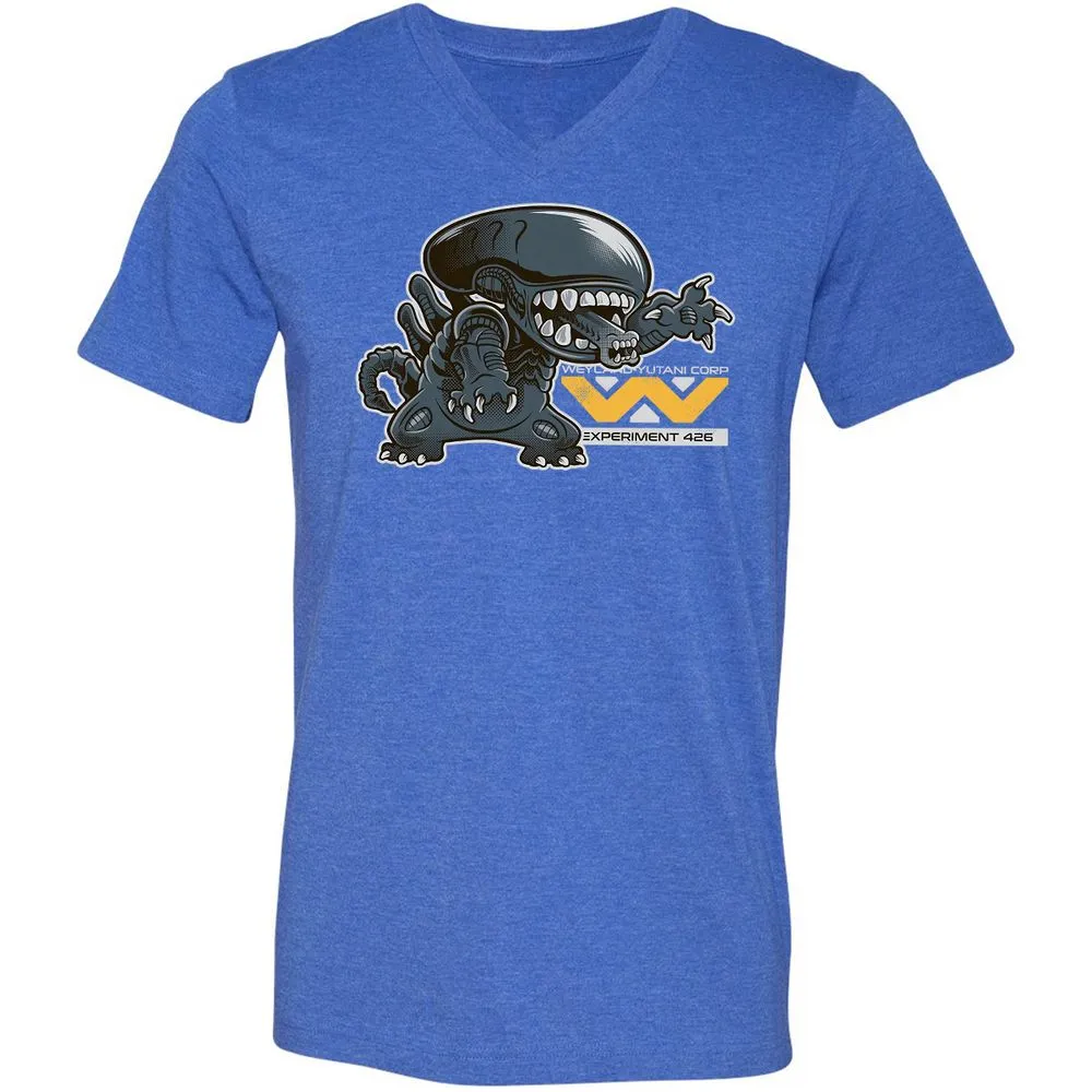 Unisex V-Neck T-Shirt - B9WFPEJF - Heather True Royal - 14