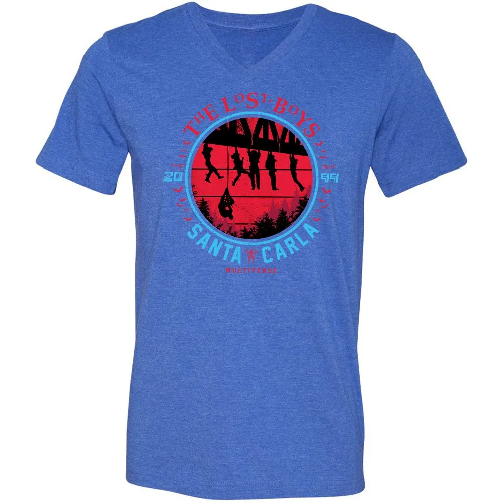 Unisex V-Neck T-Shirt - X2KL9M1C - Heather True Royal - 14