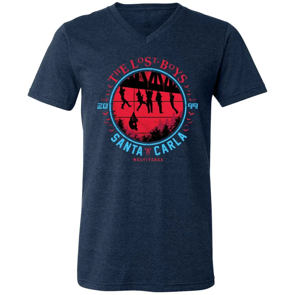 Unisex V-Neck T-Shirt - X2KL9M1C - Heather Navy - 15