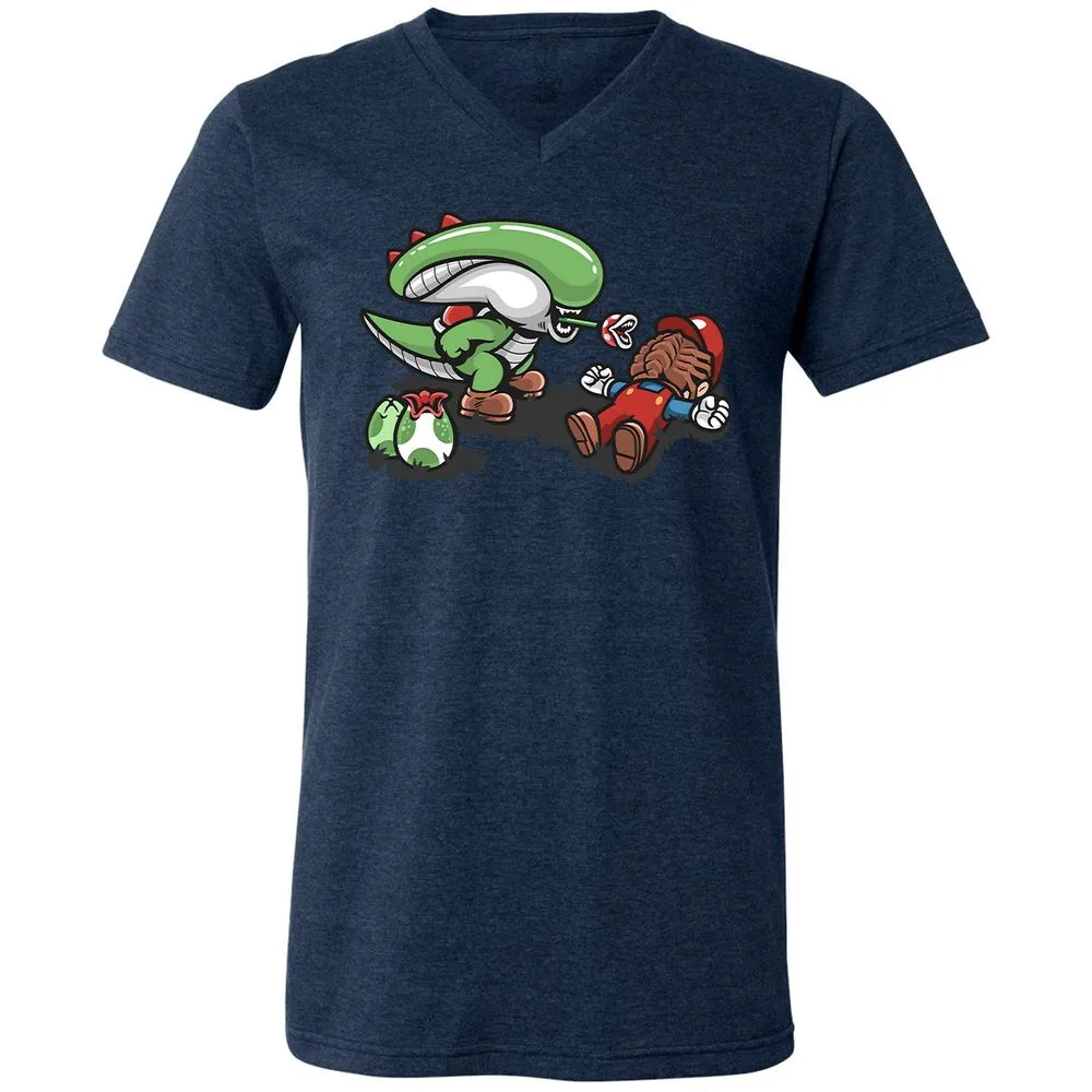 Unisex V-Neck T-Shirt - 2D11UM7Z - Heather Navy - 15