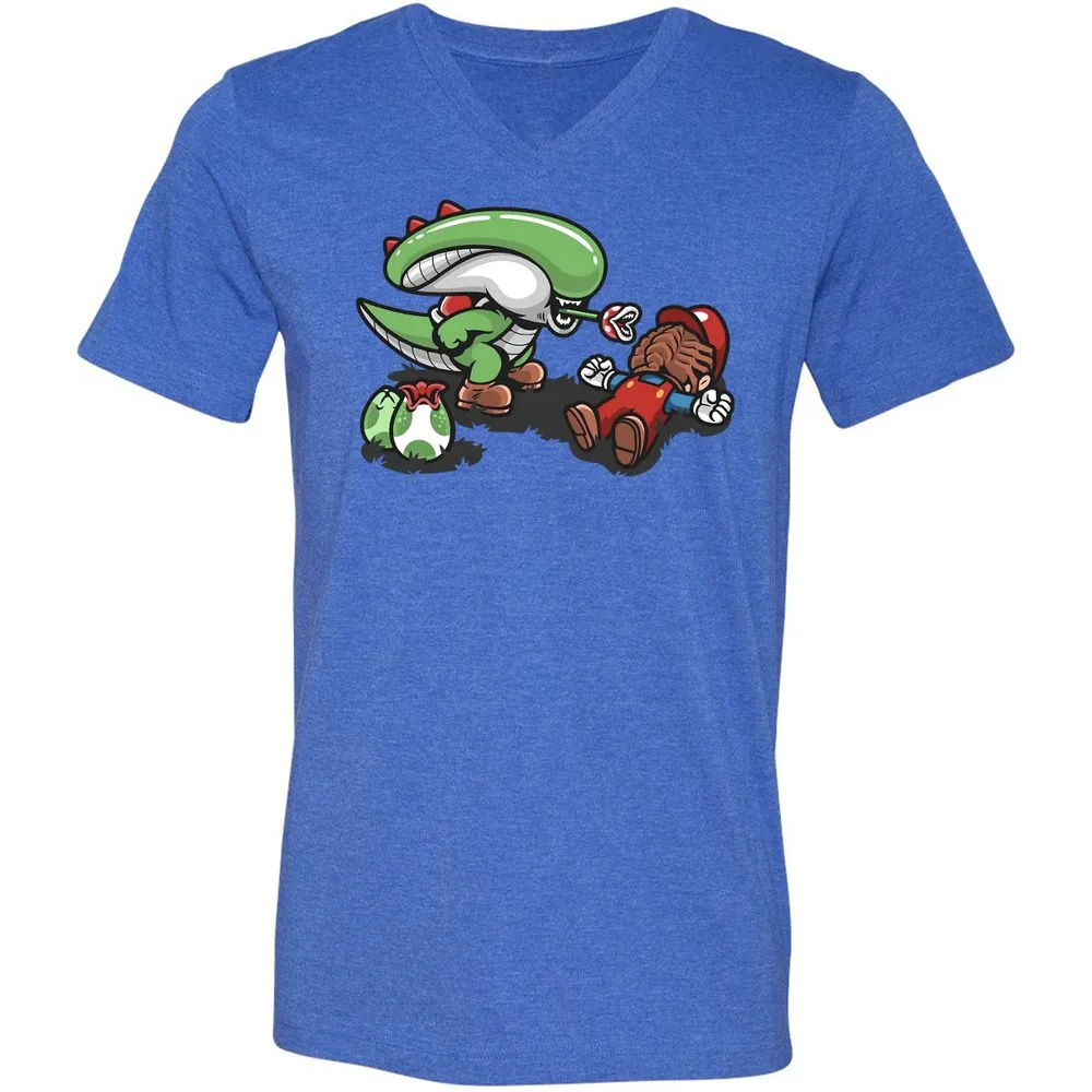 Unisex V-Neck T-Shirt - 2D11UM7Z - Heather True Royal - 14