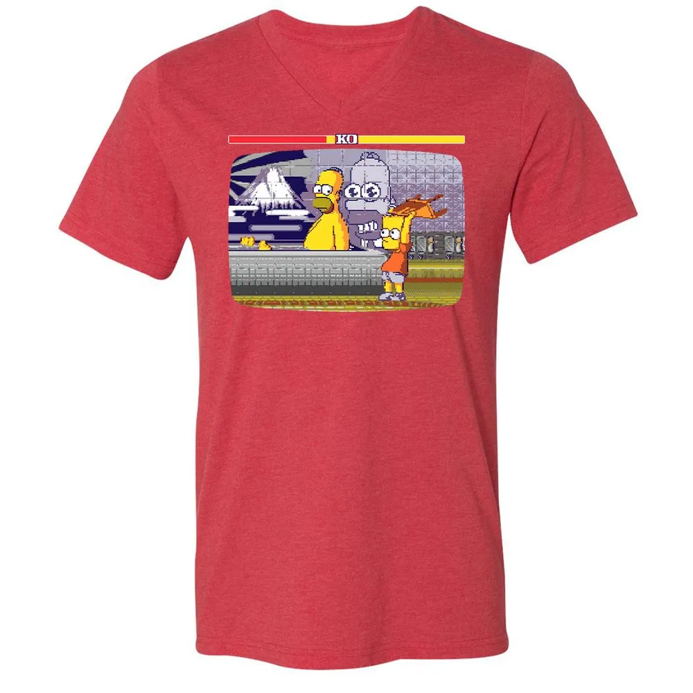 Unisex V-Neck T-Shirt - EF6UCR3M - Heather Red - 16