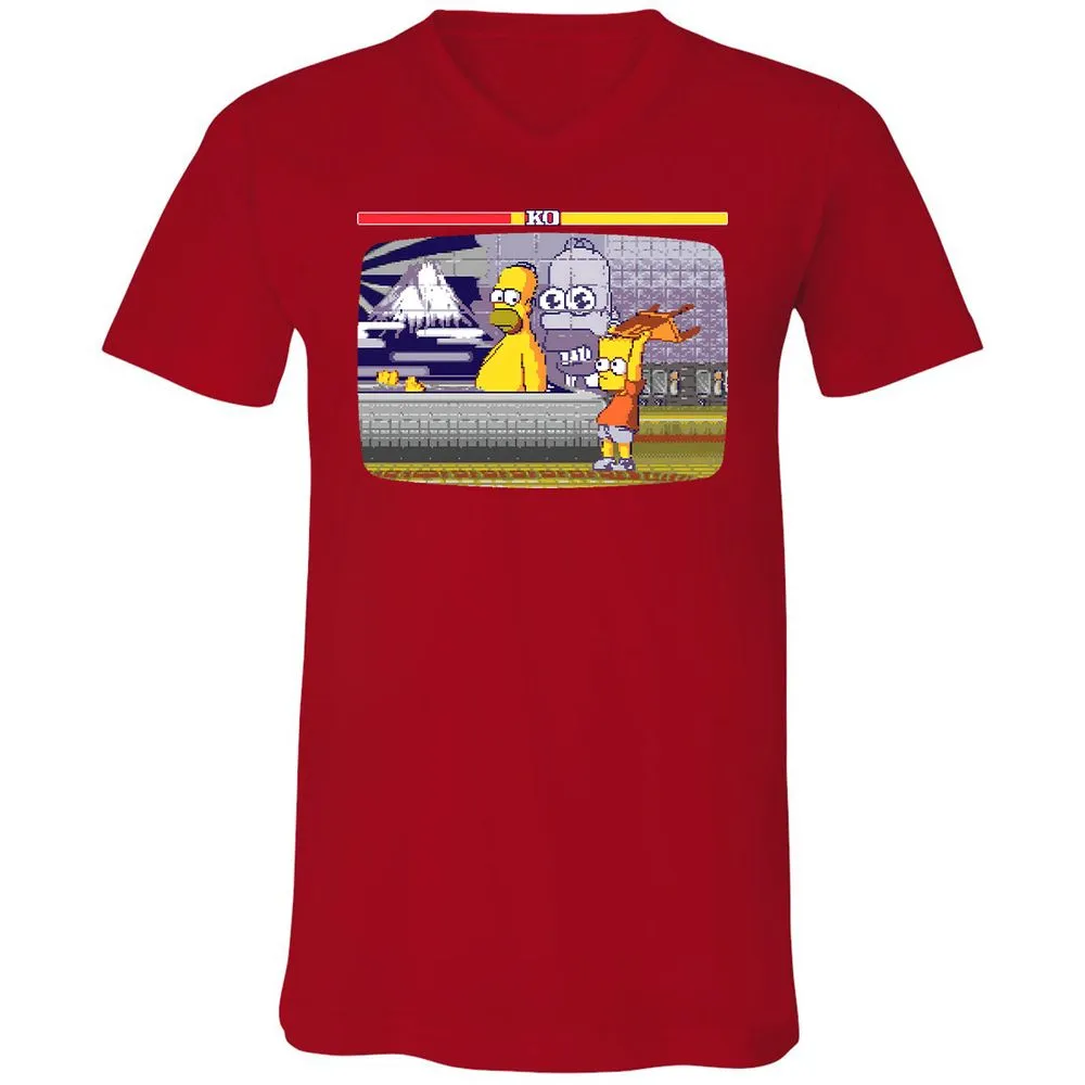 Unisex V-Neck T-Shirt - EF6UCR3M - Red - 3