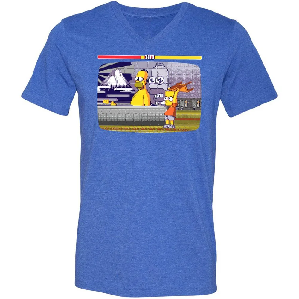 Unisex V-Neck T-Shirt - EF6UCR3M - Heather True Royal - 14