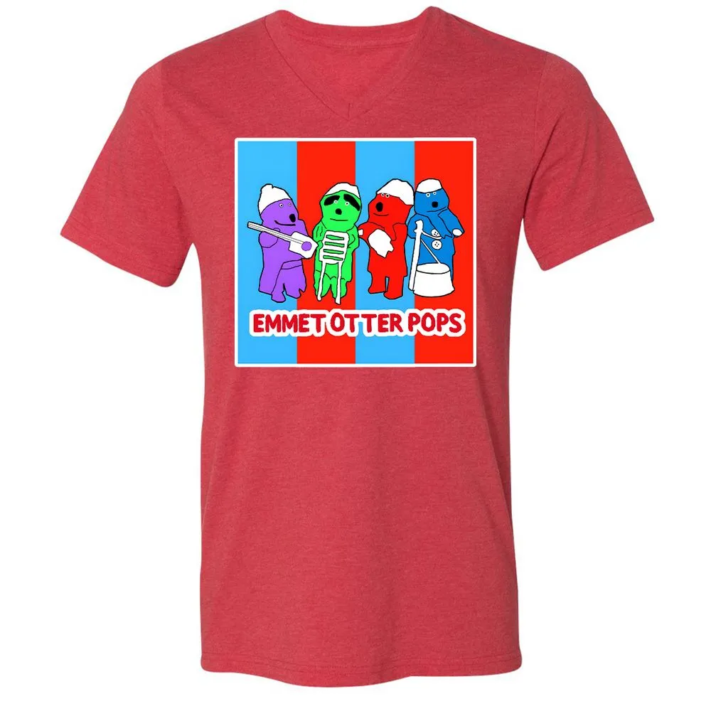 Unisex V-Neck T-Shirt - 31UMGTJ9 - Heather Red - 16