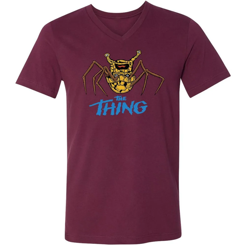 Unisex V-Neck T-Shirt - SXC7MQ79 - Maroon - 6