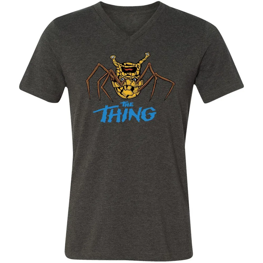 Unisex V-Neck T-Shirt - SXC7MQ79 - Dark Grey Heather - 8