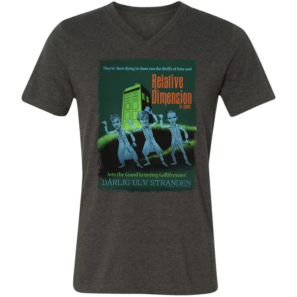 Unisex V-Neck T-Shirt - 873L3MUD - Dark Grey Heather - 8