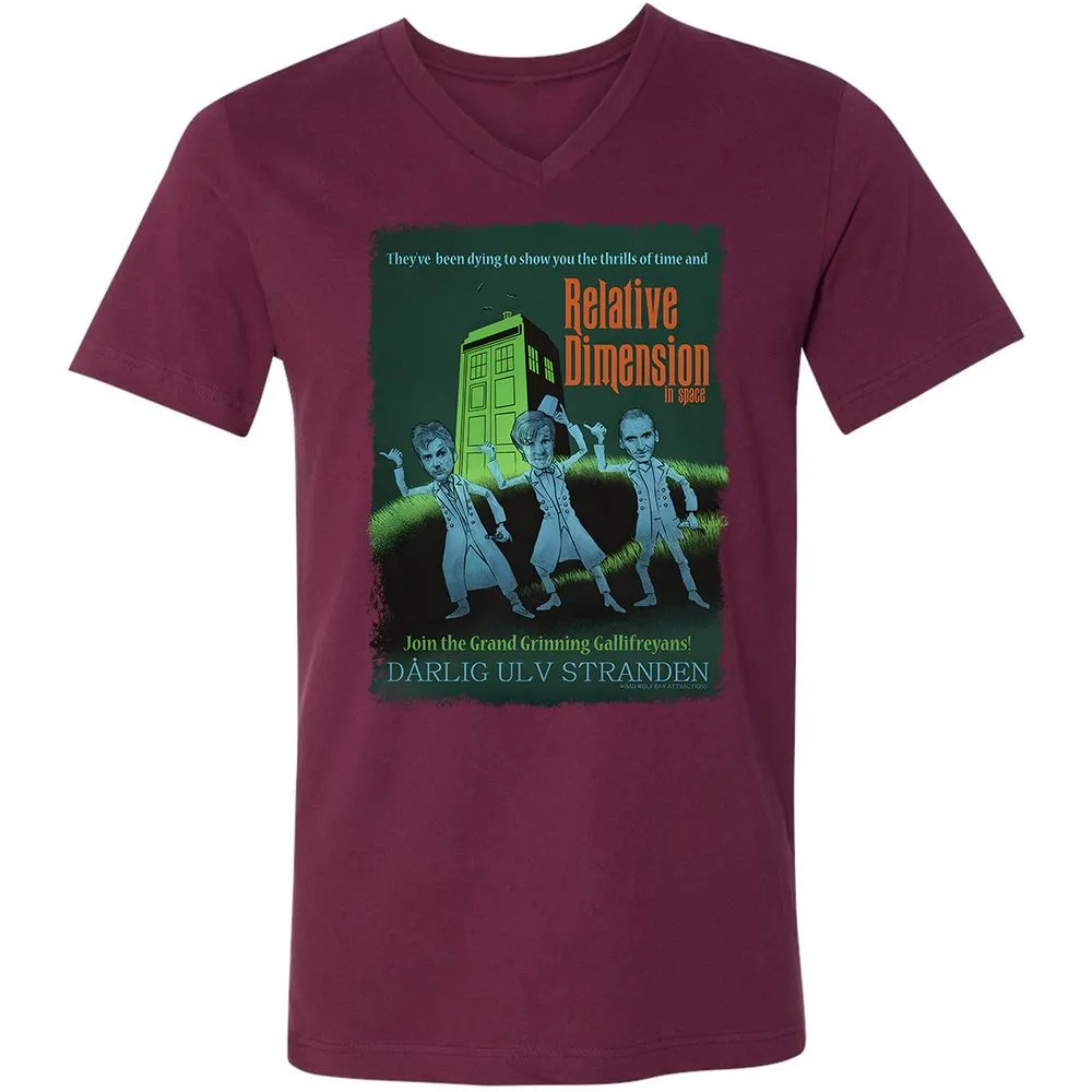 Unisex V-Neck T-Shirt - 873L3MUD - Maroon - 6