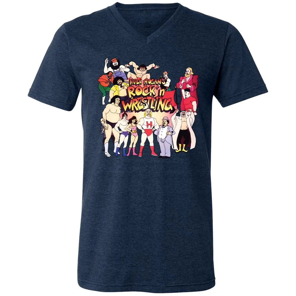 Unisex V-Neck T-Shirt - KF4R6KFH - Heather Navy - 15
