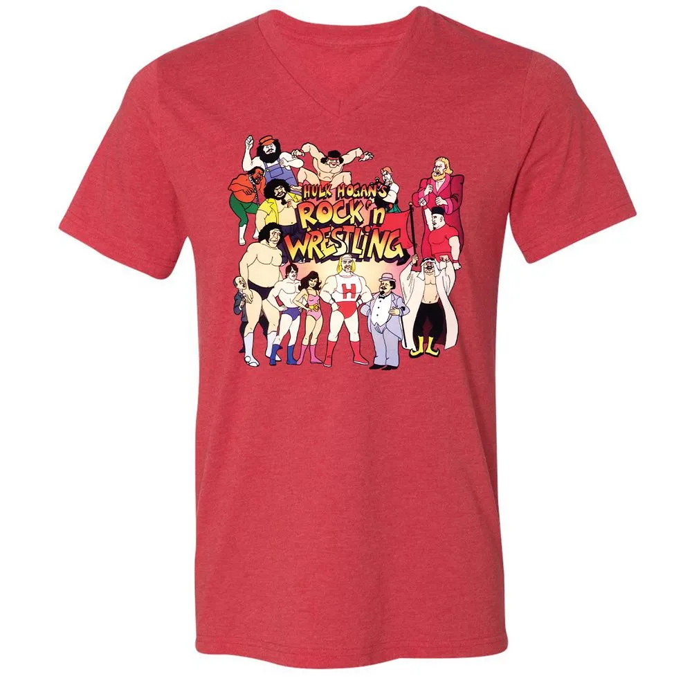 Unisex V-Neck T-Shirt - KF4R6KFH - Heather Red - 16