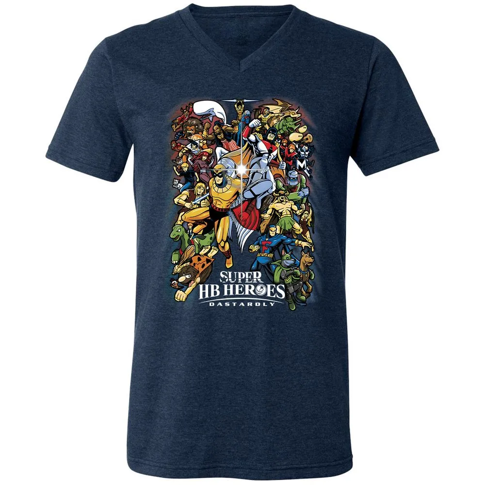 Unisex V-Neck T-Shirt - YU1ZV3D4 - Heather Navy - 15