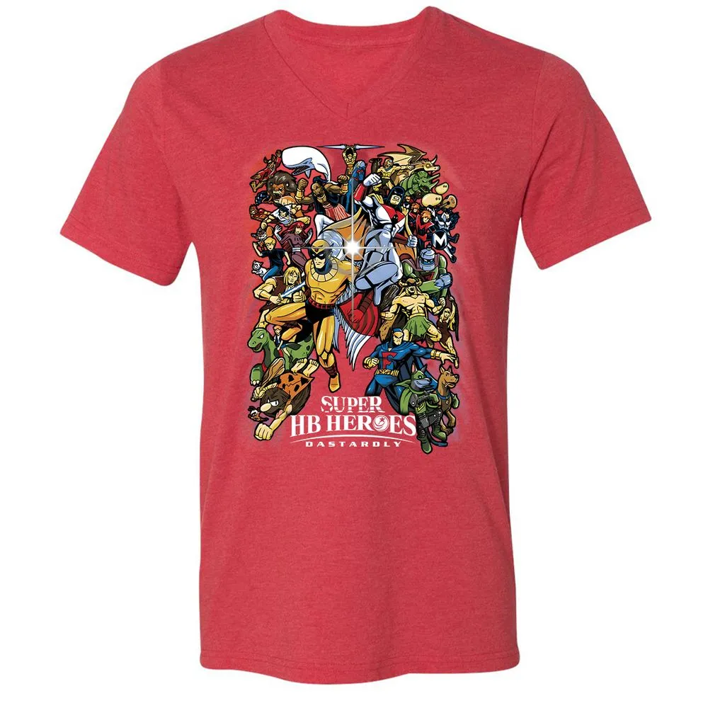 Unisex V-Neck T-Shirt - YU1ZV3D4 - Heather Red - 16
