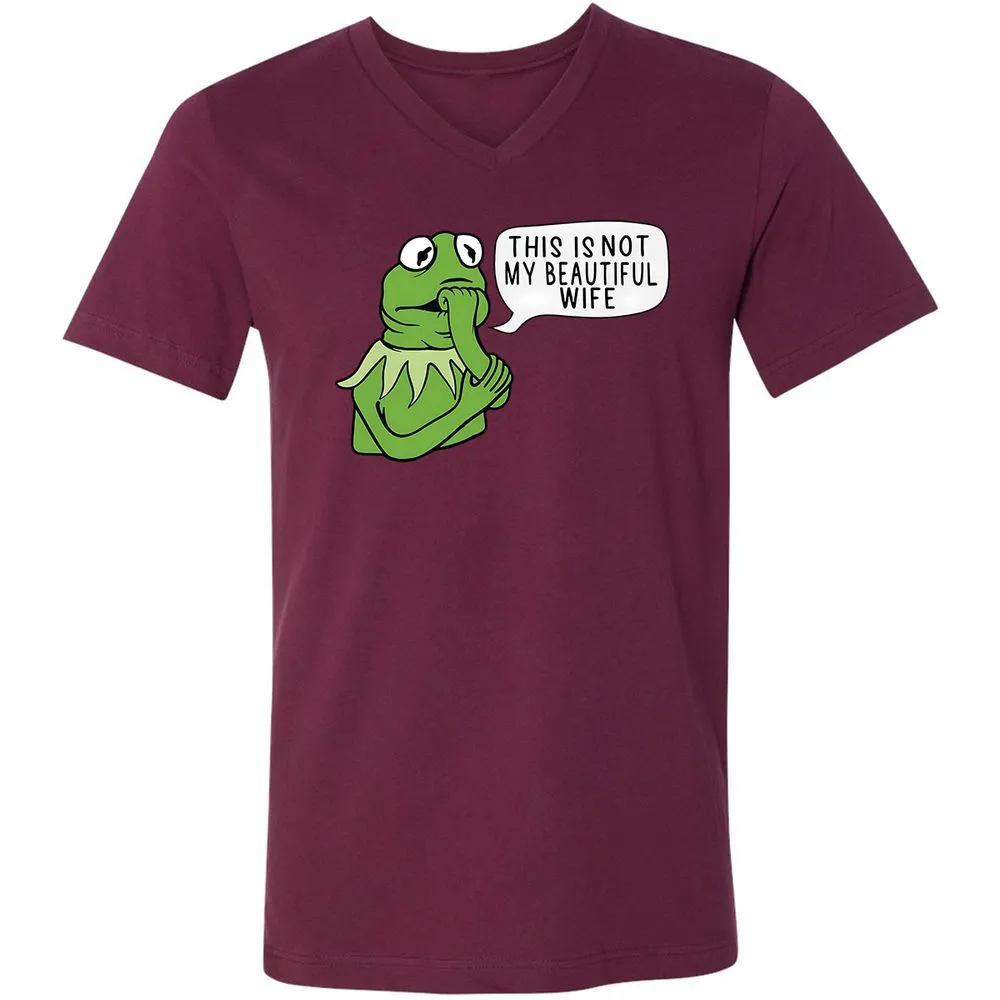 Unisex V-Neck T-Shirt - PUW2FEUU - Maroon - 6