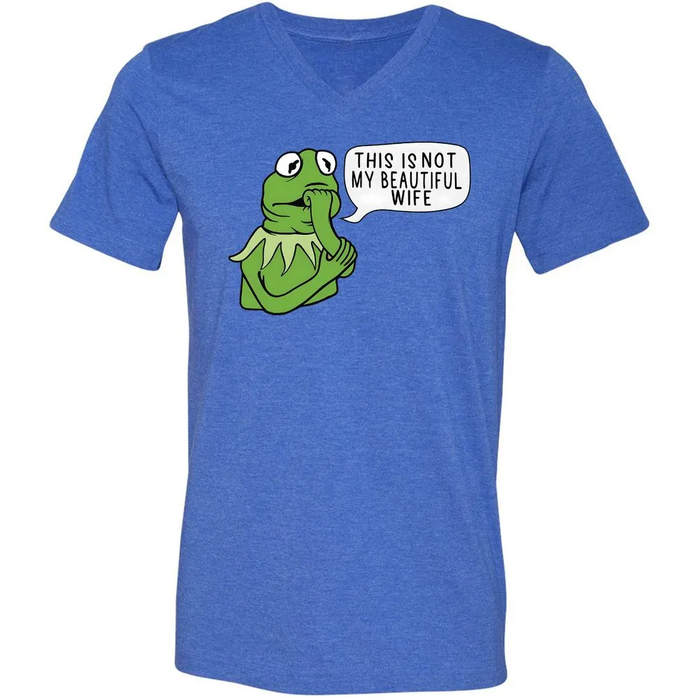 Unisex V-Neck T-Shirt - PUW2FEUU - Heather True Royal - 14
