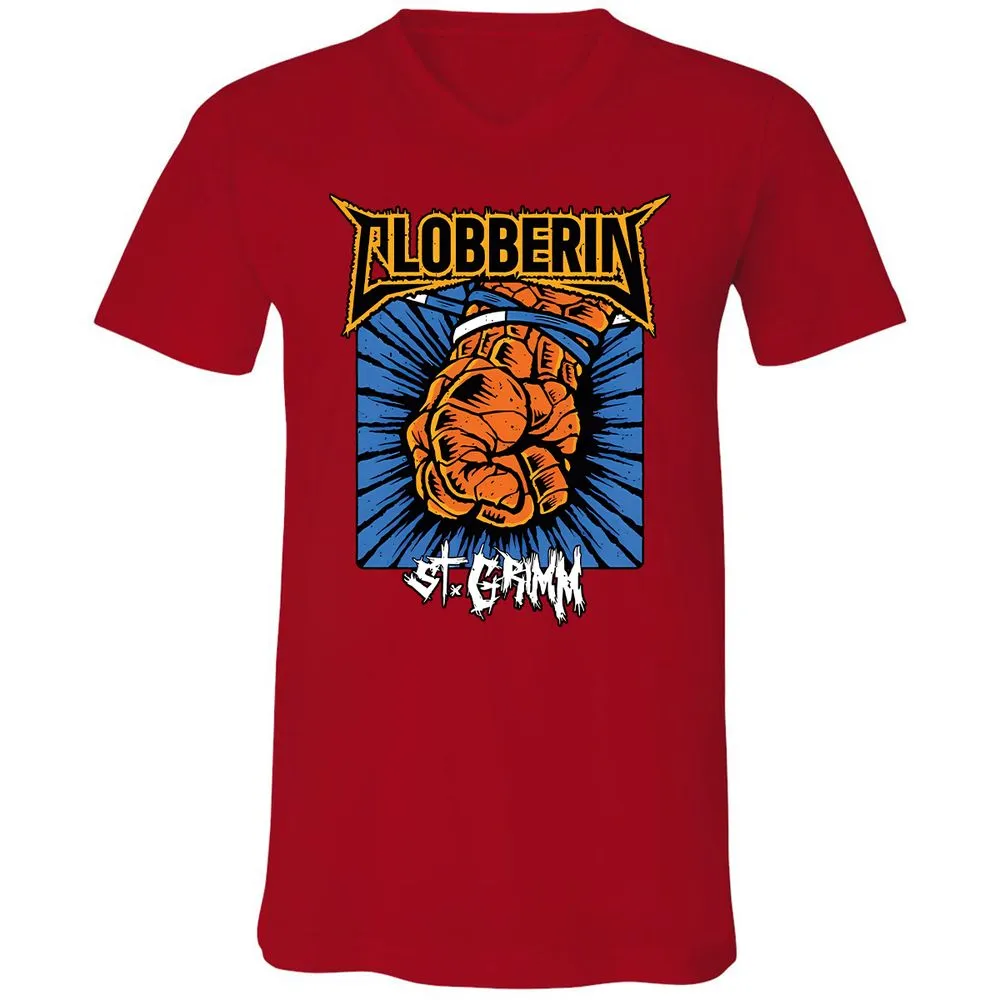 Unisex V-Neck T-Shirt - 31B6DKMJ - Red - 3