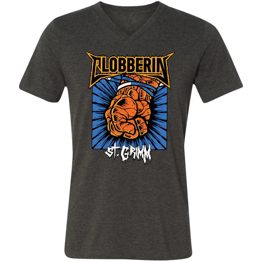 Unisex V-Neck T-Shirt - 31B6DKMJ - Dark Grey Heather - 8