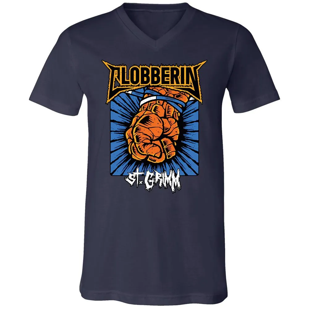 Unisex V-Neck T-Shirt - 31B6DKMJ - Navy - 2