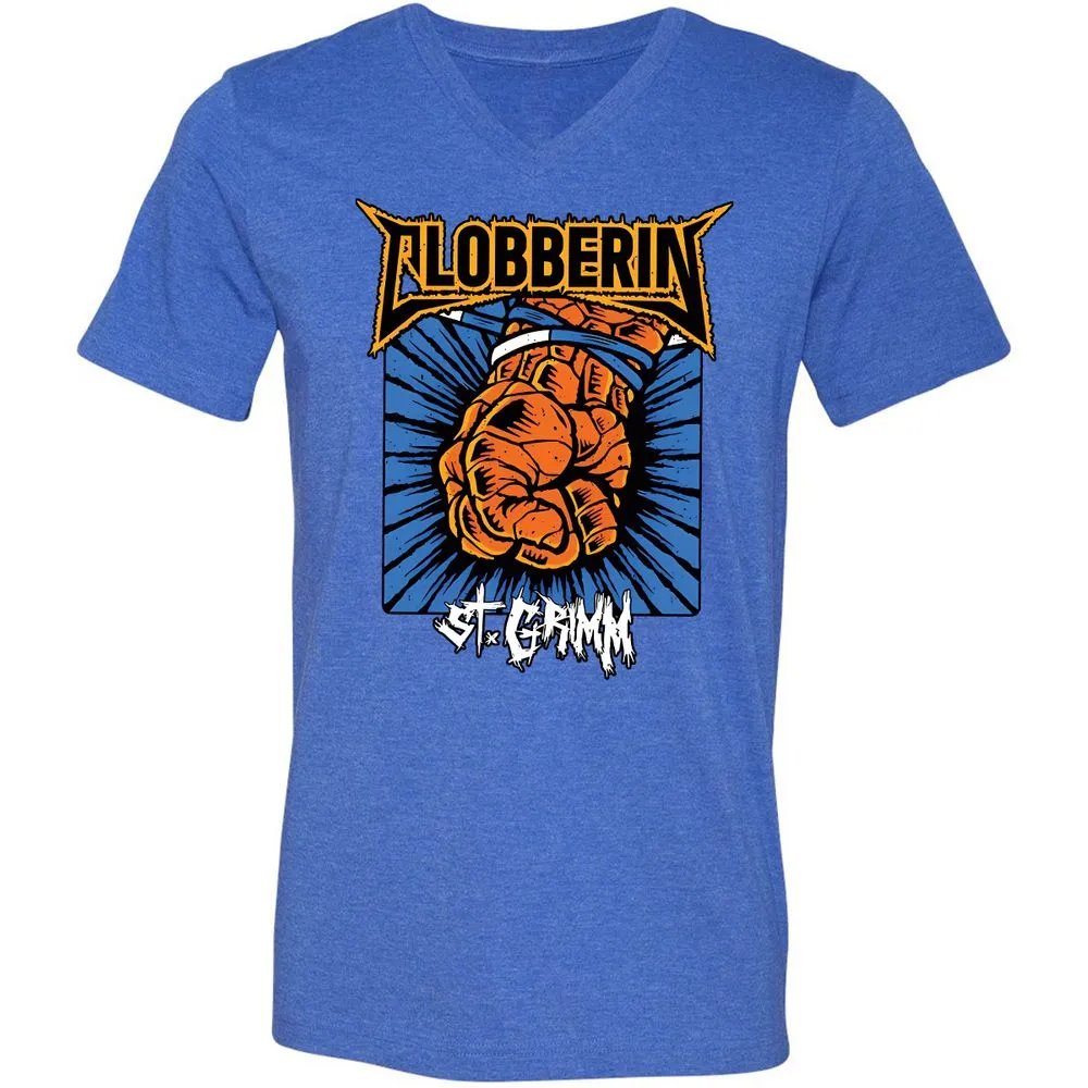 Unisex V-Neck T-Shirt - 31B6DKMJ - Heather True Royal - 14