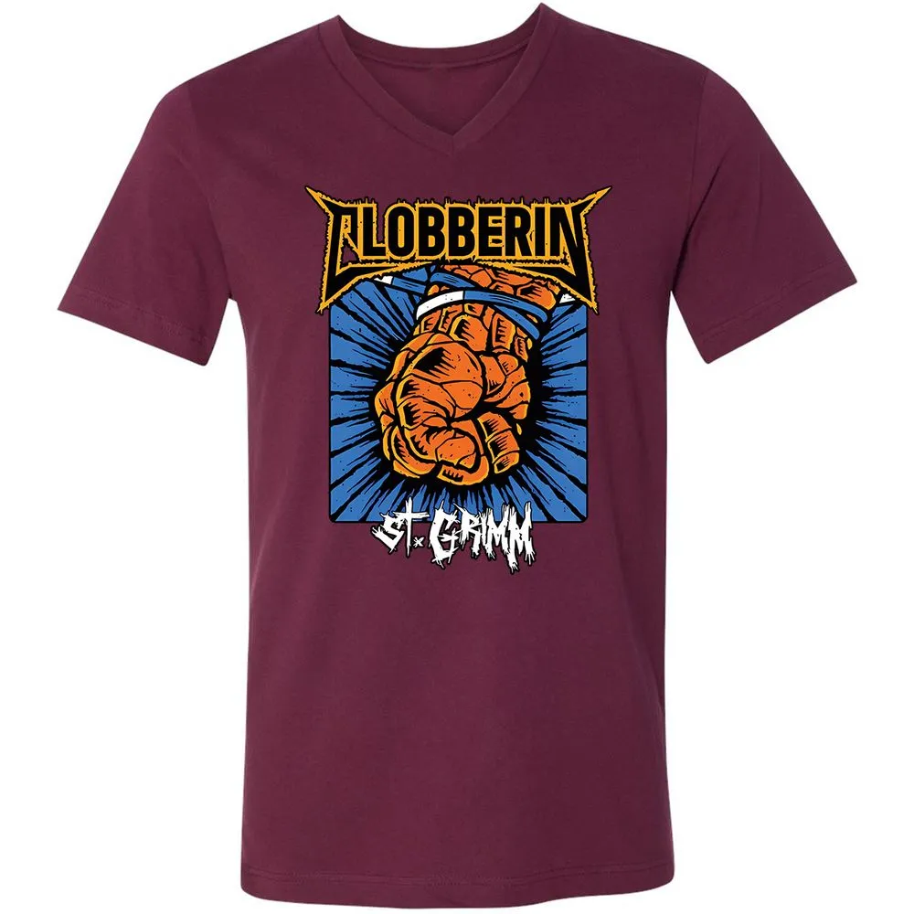 Unisex V-Neck T-Shirt - 31B6DKMJ - Maroon - 6