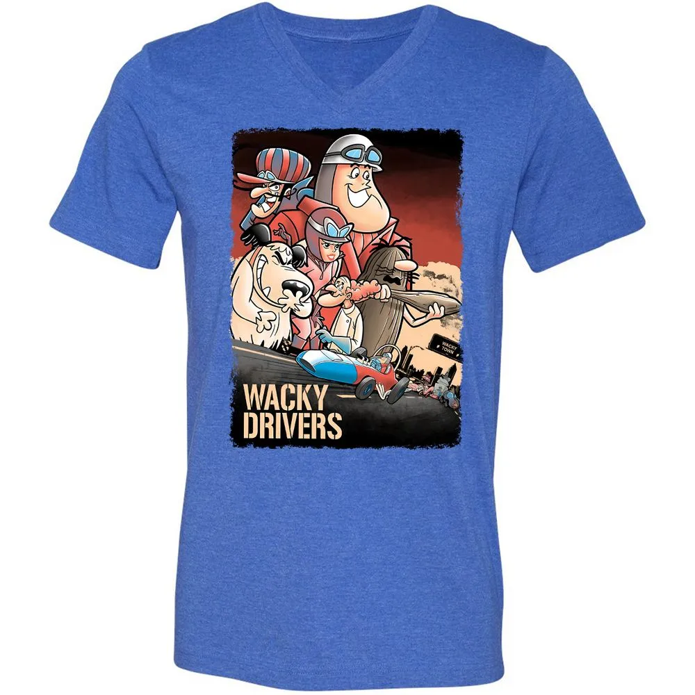 Unisex V-Neck T-Shirt - PZME1AAS - Heather True Royal - 14