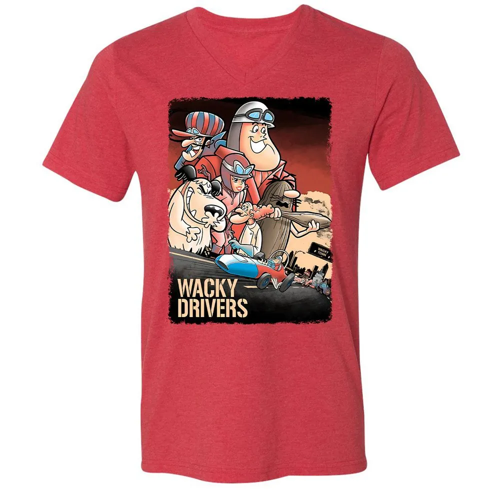 Unisex V-Neck T-Shirt - PZME1AAS - Heather Red - 16