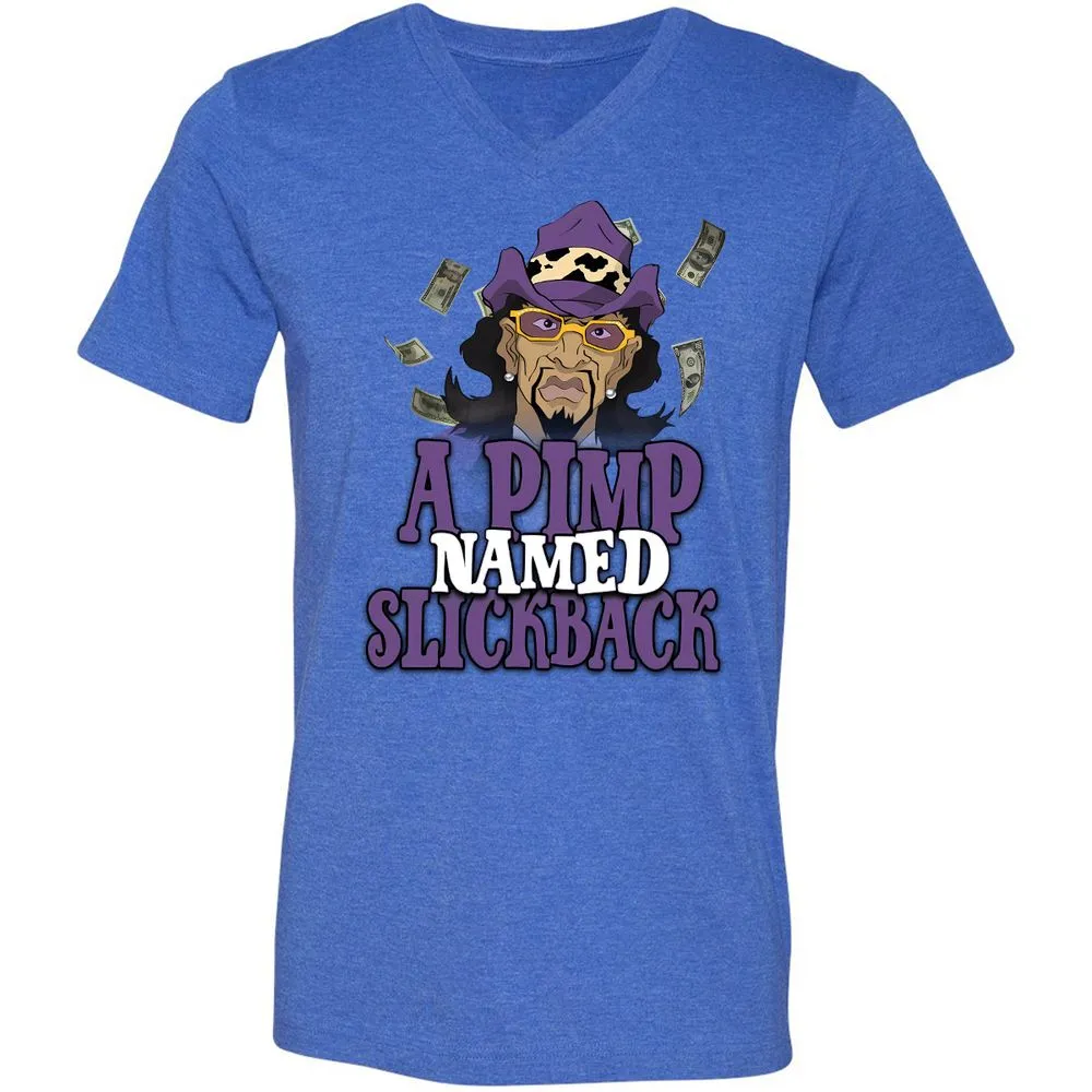 Unisex V-Neck T-Shirt - N6GZW5F2 - Heather True Royal - 14