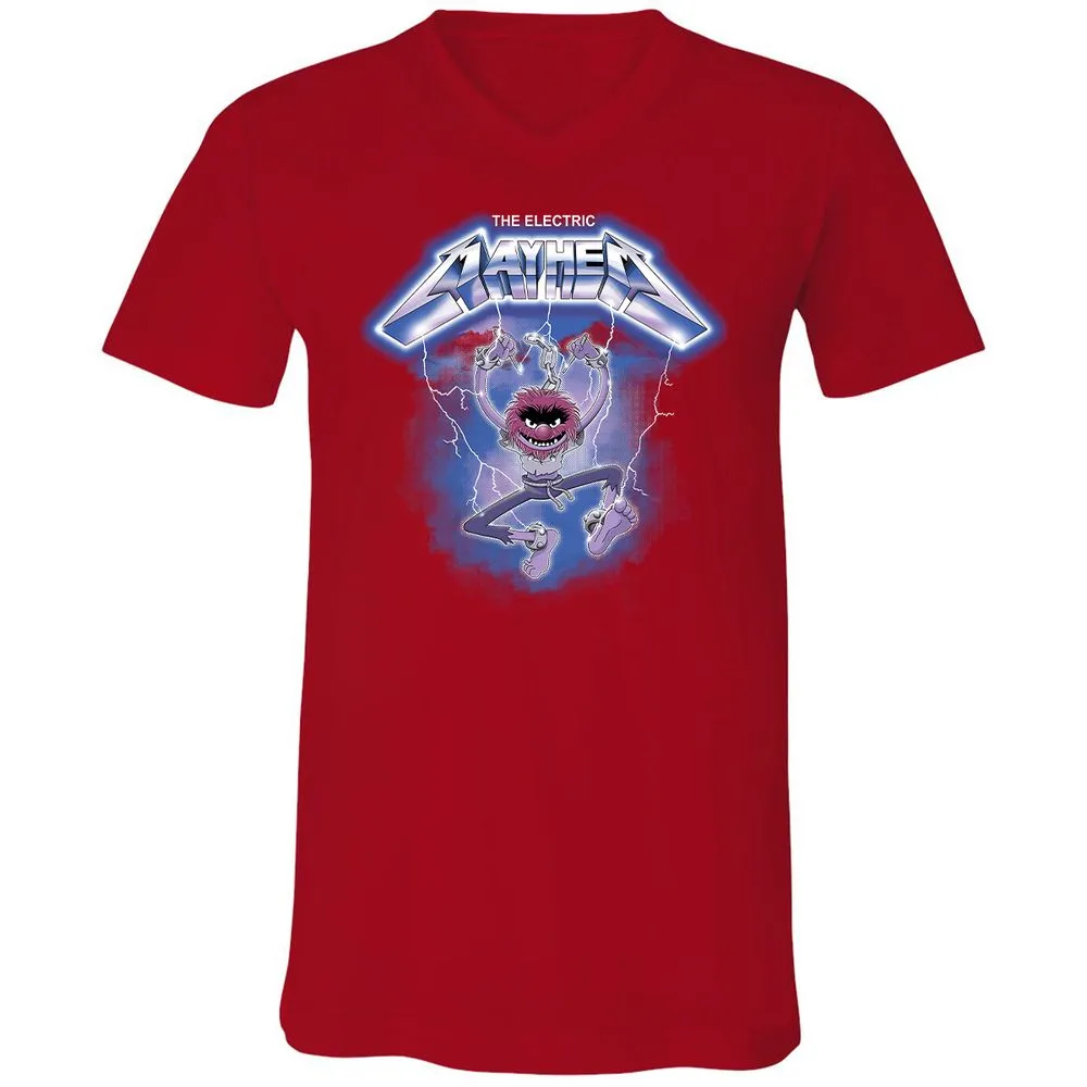 Unisex V-Neck T-Shirt - XW5RCYJD - Red - 3