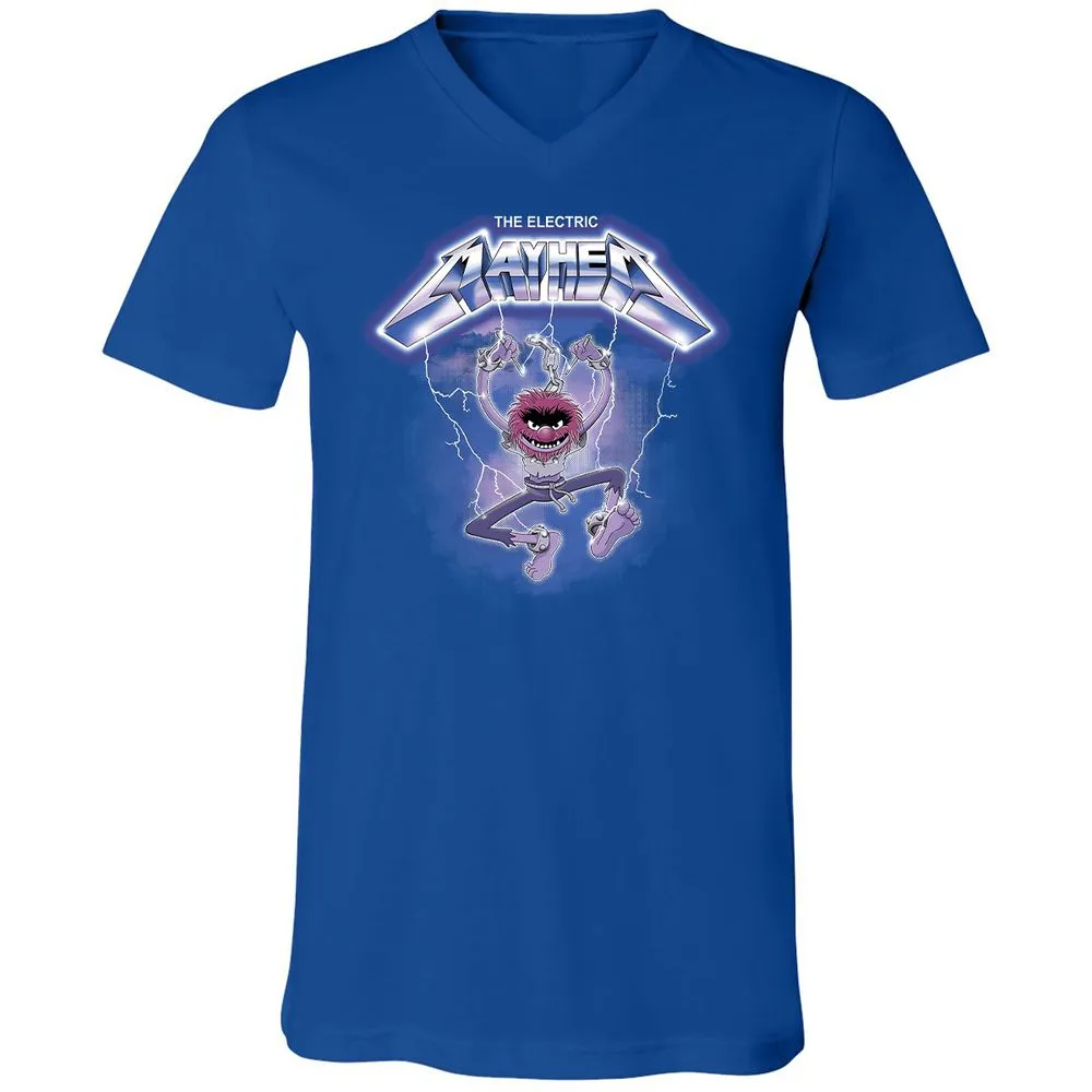 Unisex V-Neck T-Shirt - XW5RCYJD - True Royal - 4