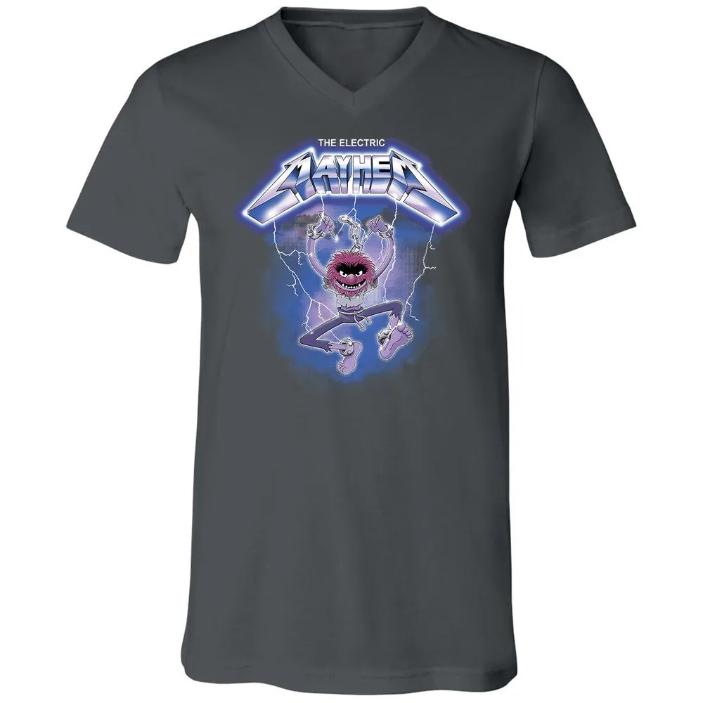 Unisex V-Neck T-Shirt - XW5RCYJD - Asphalt - 12