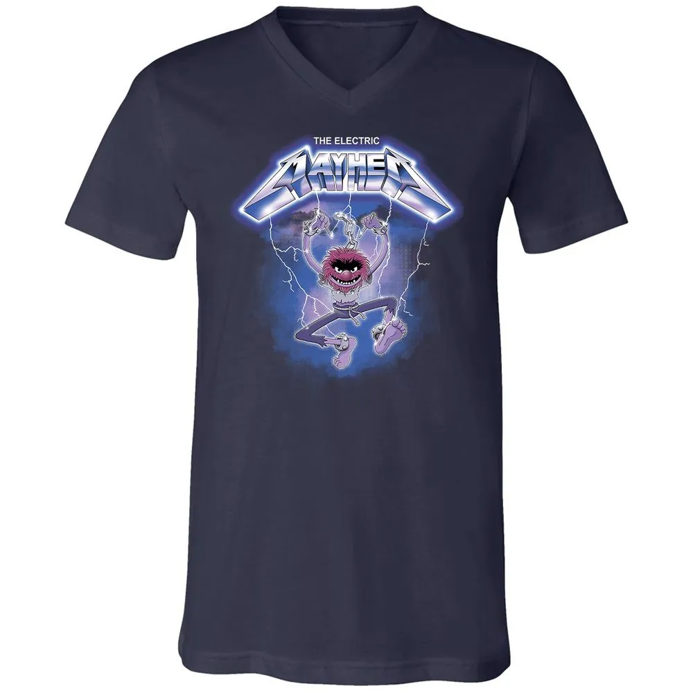 Unisex V-Neck T-Shirt - XW5RCYJD - Navy - 2