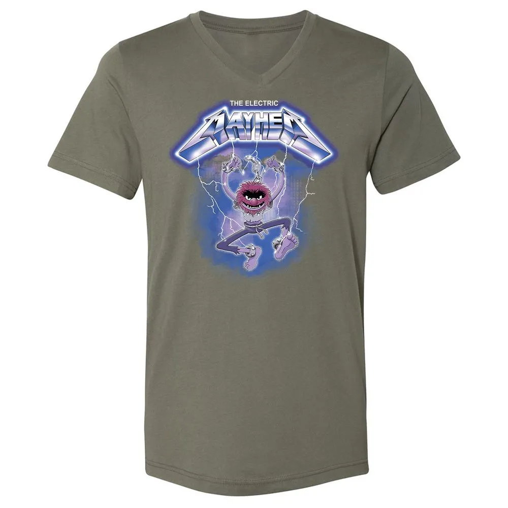 Unisex V-Neck T-Shirt - XW5RCYJD - Military Green - 10