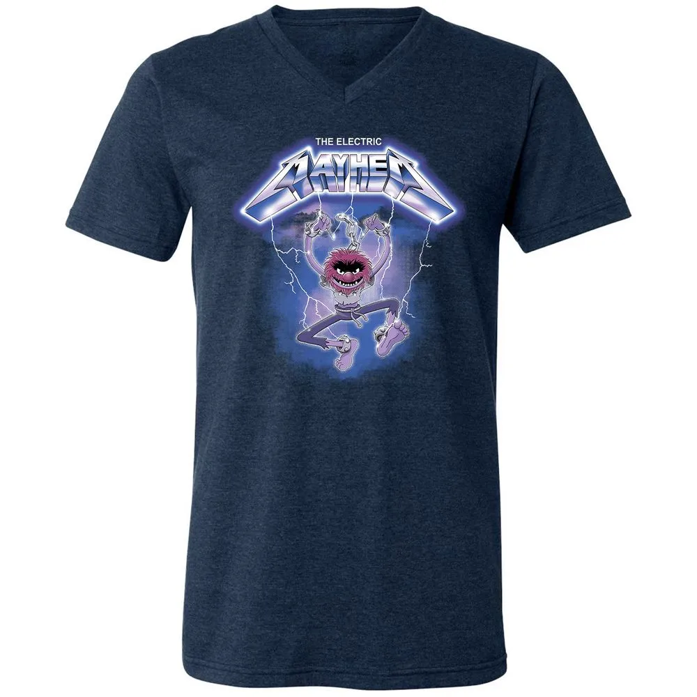 Unisex V-Neck T-Shirt - XW5RCYJD - Heather Navy - 15