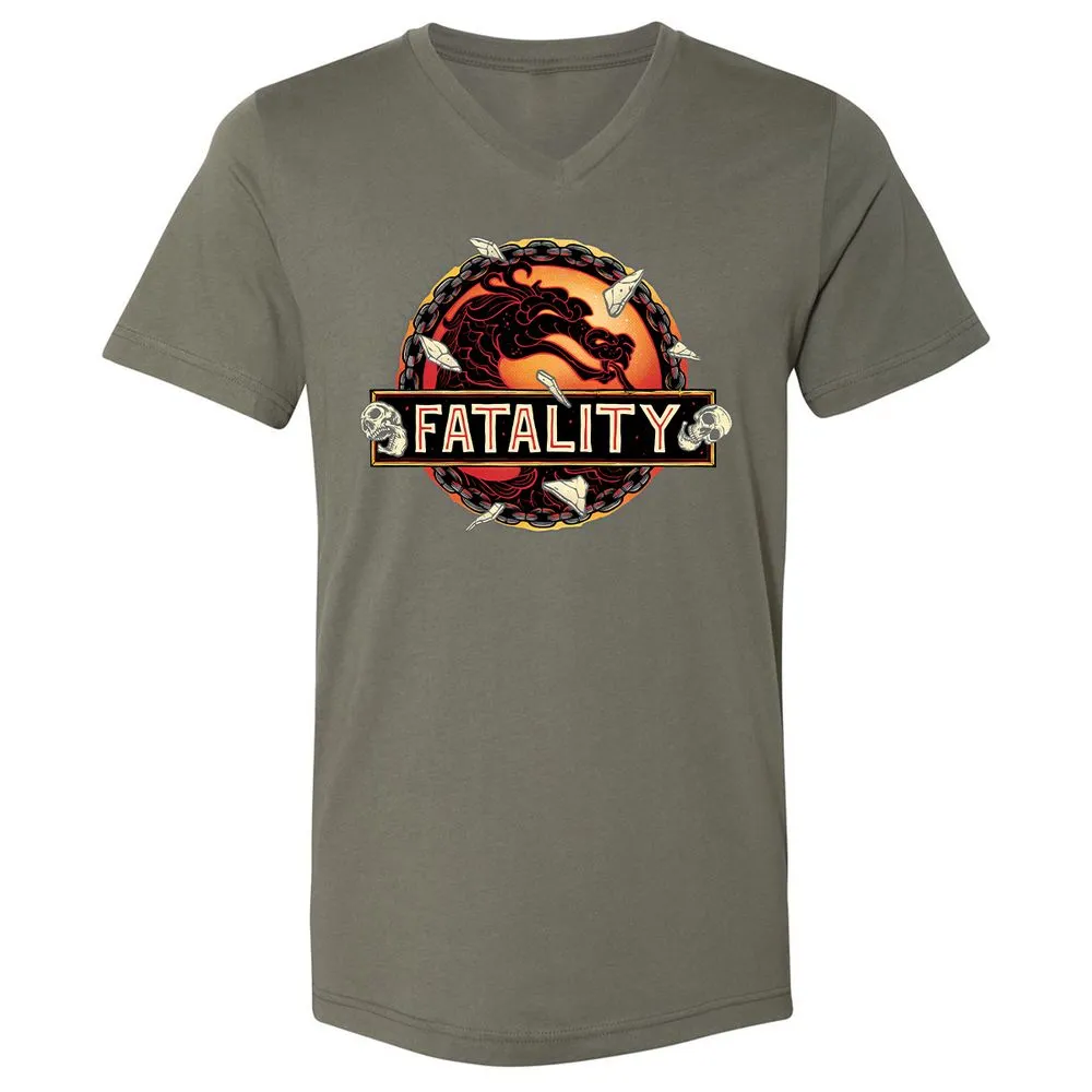 Unisex V-Neck T-Shirt - 4S9BQ194 - Military Green - 10