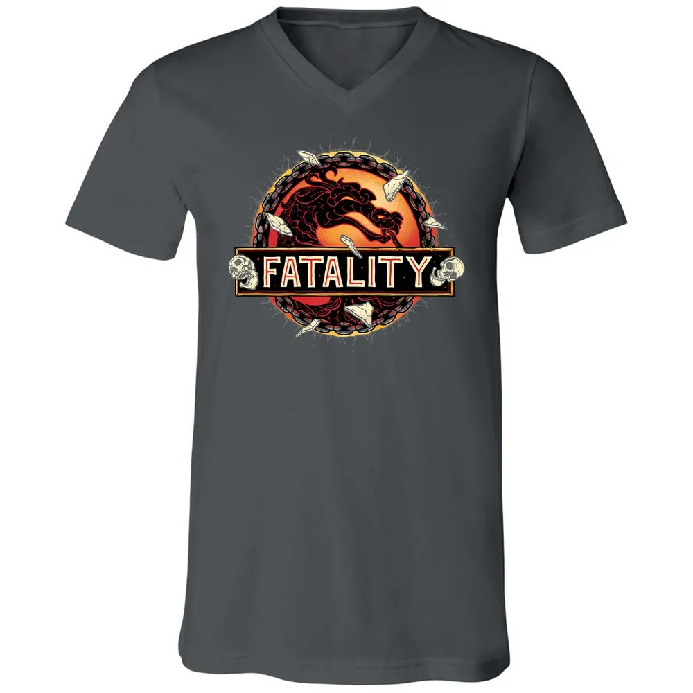 Unisex V-Neck T-Shirt - 4S9BQ194 - Asphalt - 12