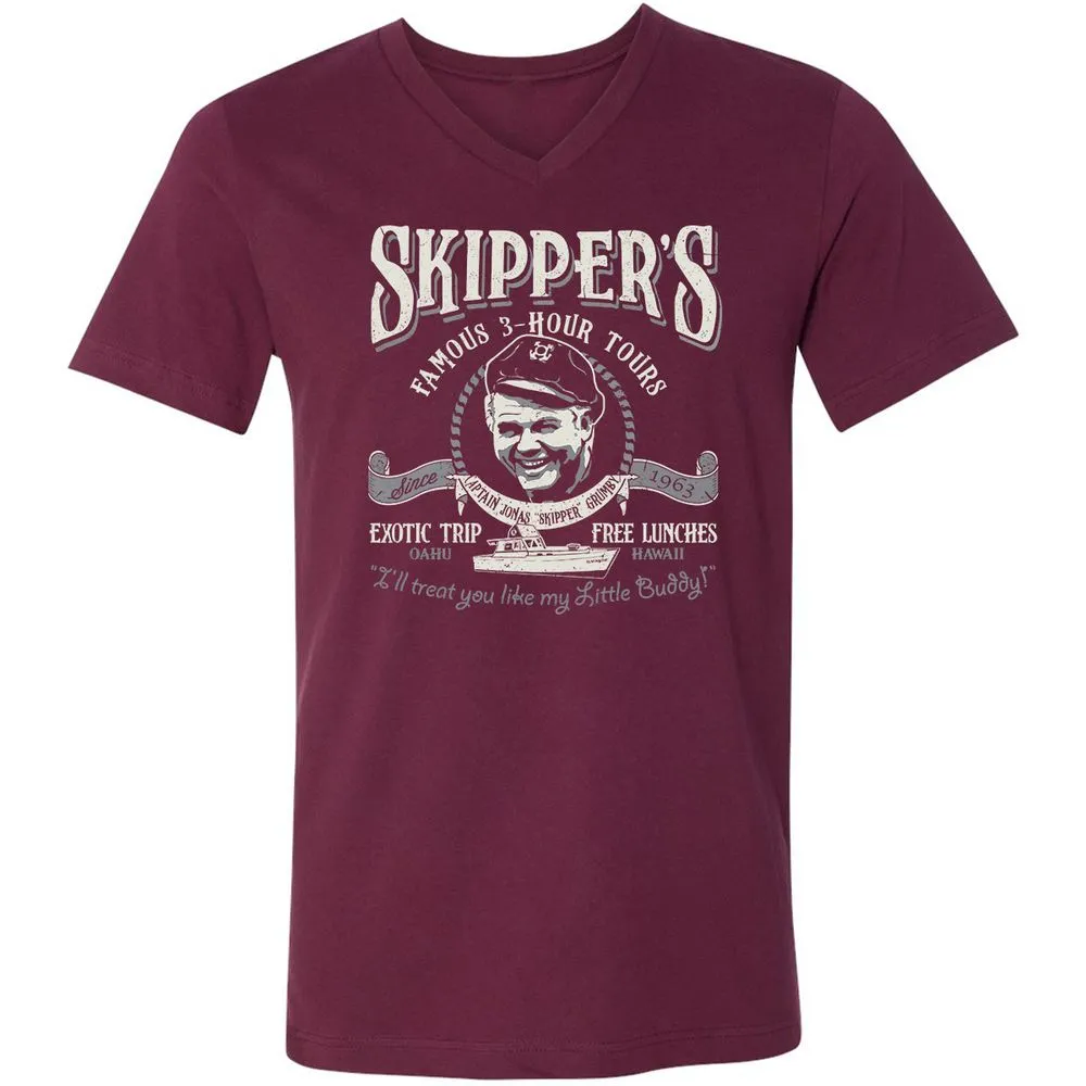 Unisex V-Neck T-Shirt - J5RN1BFE - Maroon - 6