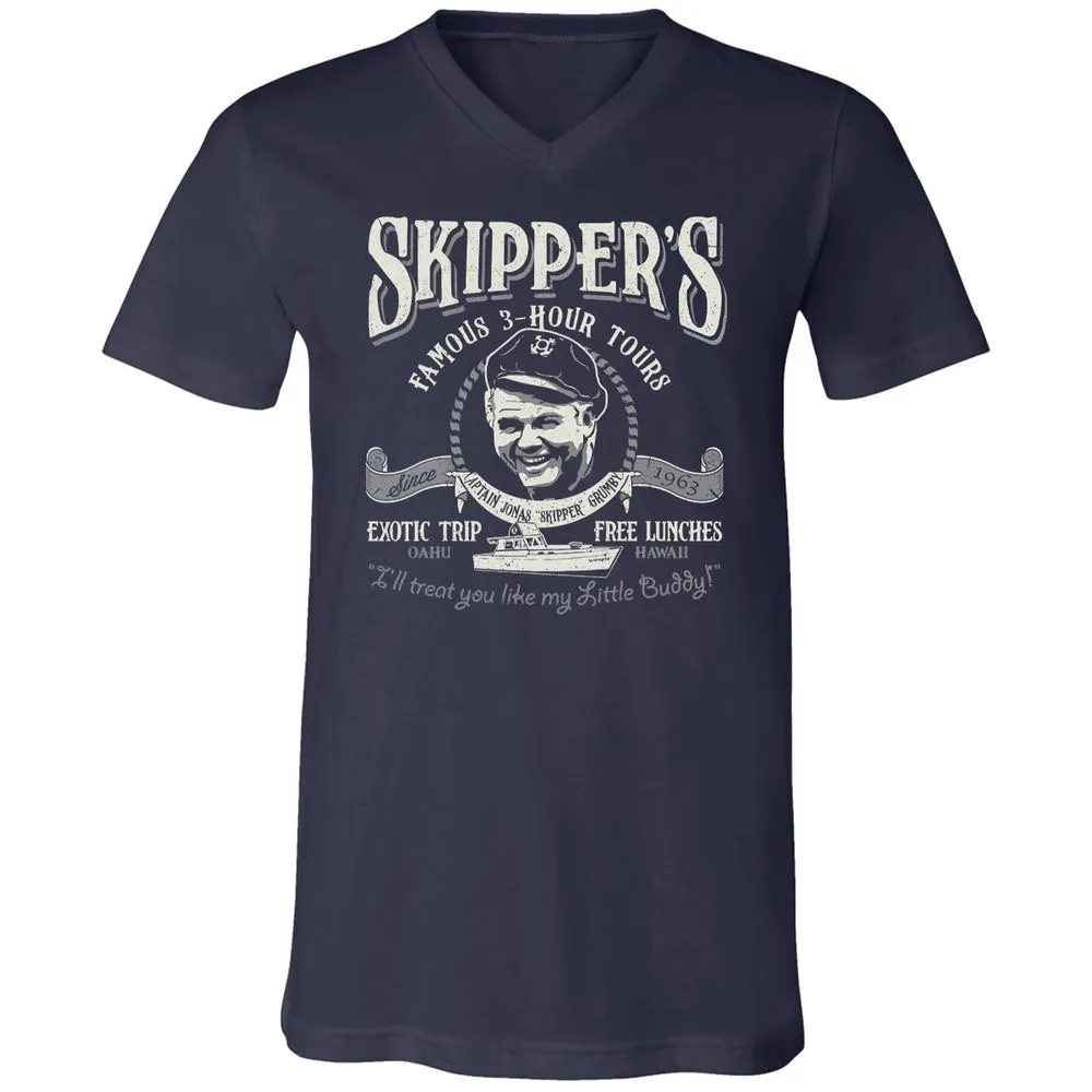 Unisex V-Neck T-Shirt - J5RN1BFE - Navy - 2