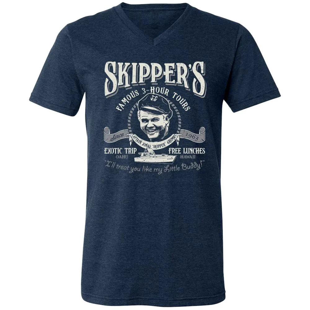 Unisex V-Neck T-Shirt - J5RN1BFE - Heather Navy - 15