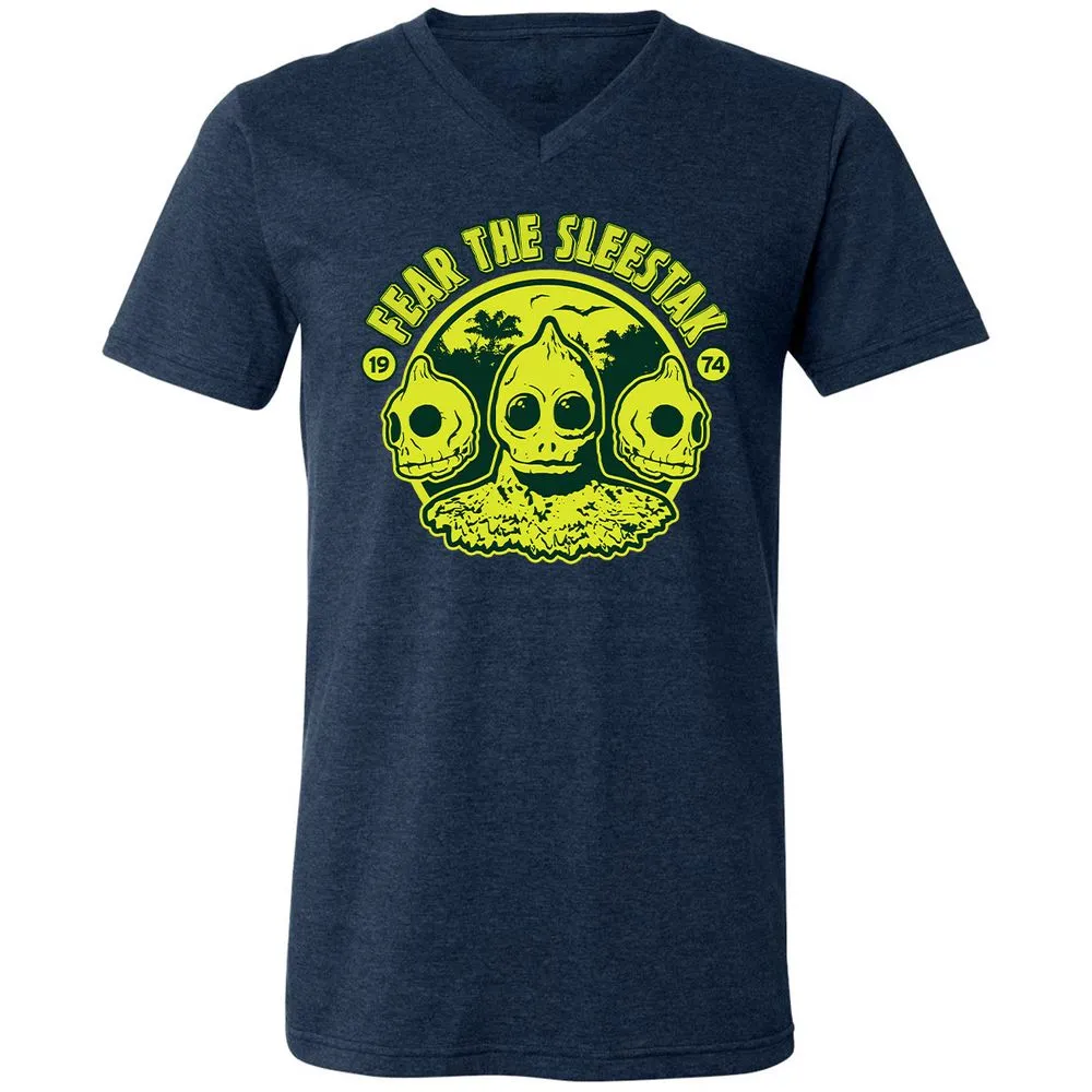 Unisex V-Neck T-Shirt - 43UXFTER - Heather Navy - 15
