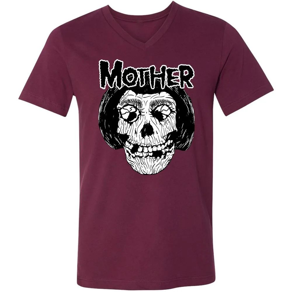 Unisex V-Neck T-Shirt - RAUZJQY5 - Maroon - 6