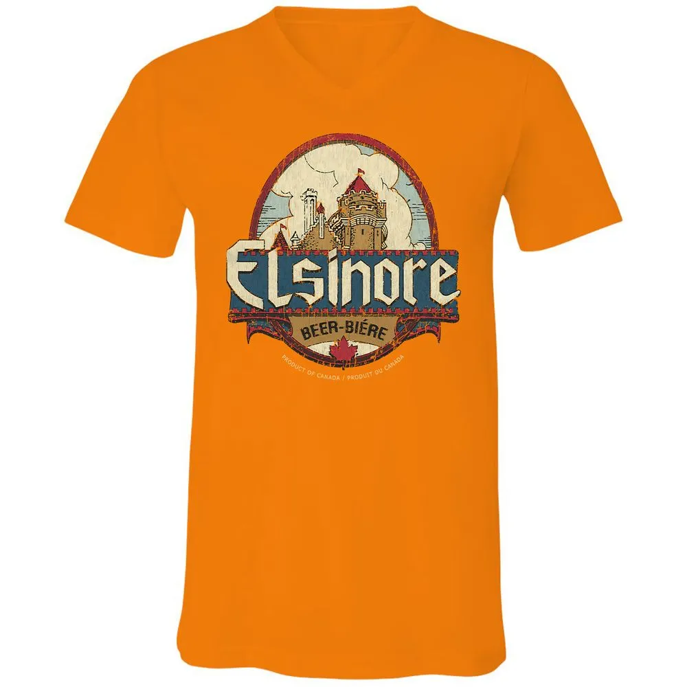 Unisex V-Neck T-Shirt - YF3AZGDX - Orange - 11