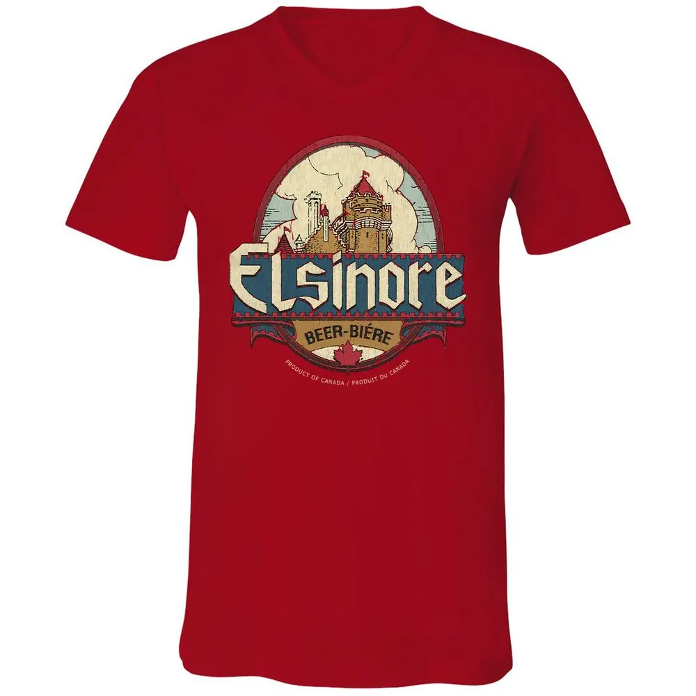 Unisex V-Neck T-Shirt - YF3AZGDX - Red - 3