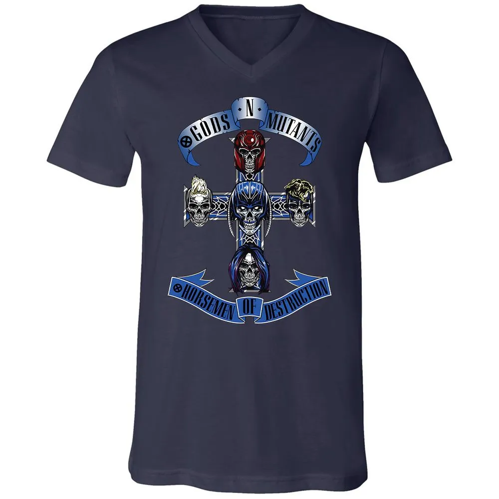 Unisex V-Neck T-Shirt - 4WEUJTJC - Navy - 2