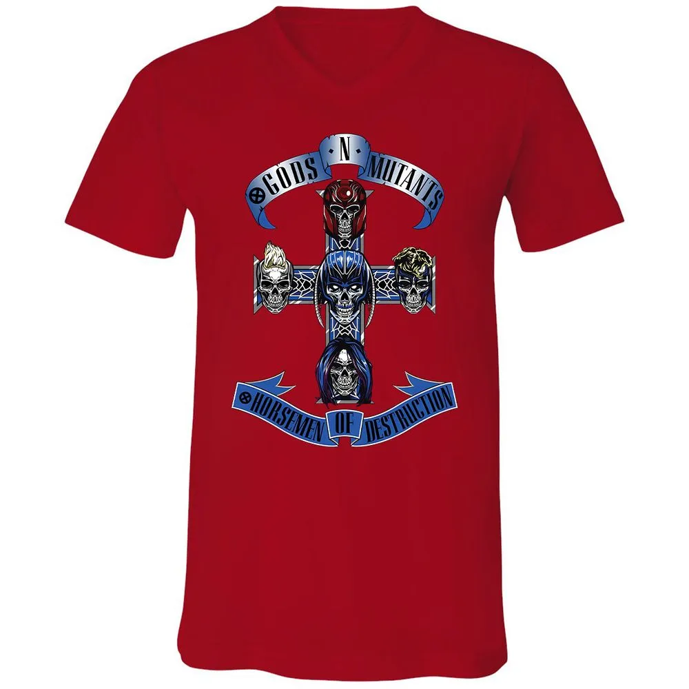 Unisex V-Neck T-Shirt - 4WEUJTJC - Red - 3