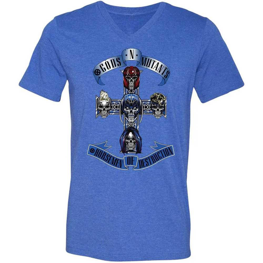 Unisex V-Neck T-Shirt - 4WEUJTJC - Heather True Royal - 14