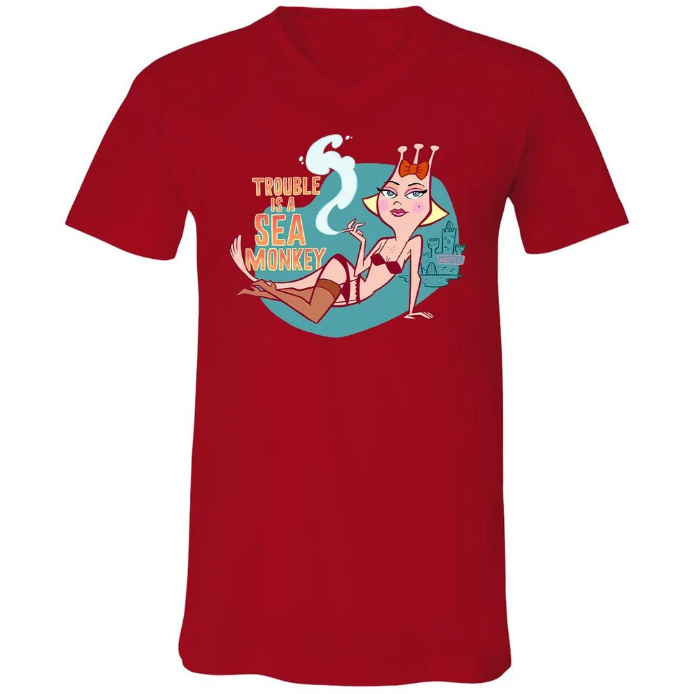 Unisex V-Neck T-Shirt - ZTNHL4H8 - Red - 3